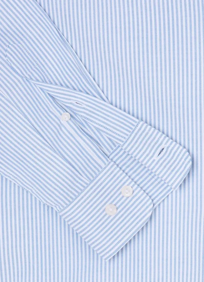 Men Shirts Faonnable Regular Fit Bengal Striped Oxford Shirt Horizon Blue