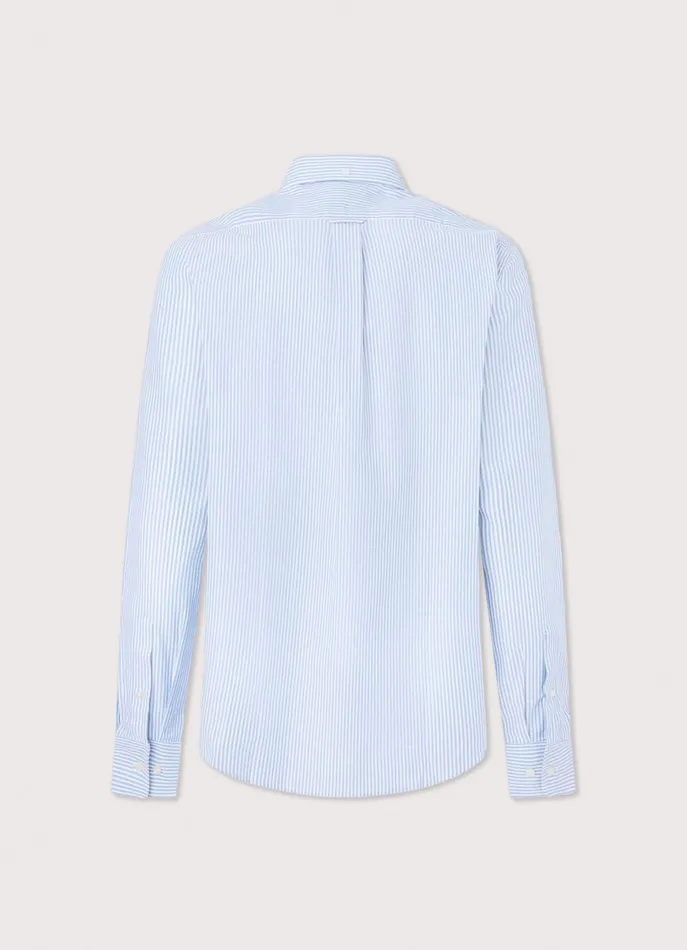 Men Shirts Faonnable Regular Fit Bengal Striped Oxford Shirt Horizon Blue