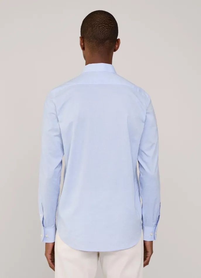 Men Shirts Faonnable Regular Fit FilAFil Shirt Horizon Blue