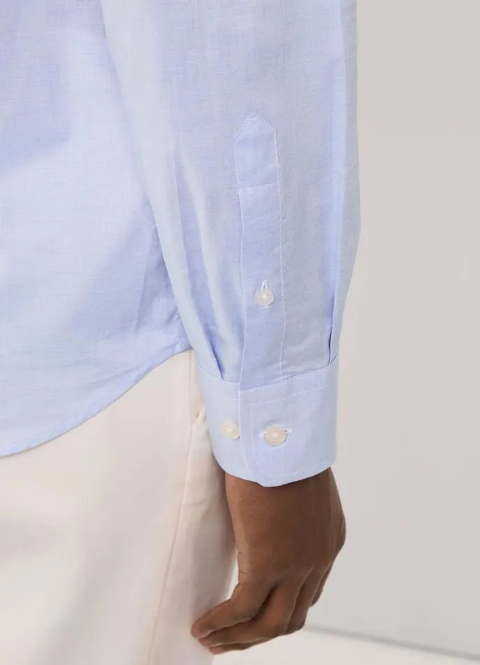 Men Shirts Faonnable Regular Fit FilAFil Shirt Horizon Blue