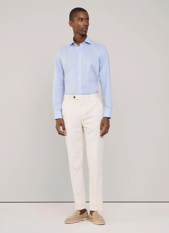 Men Shirts Faonnable Regular Fit FilAFil Shirt Horizon Blue