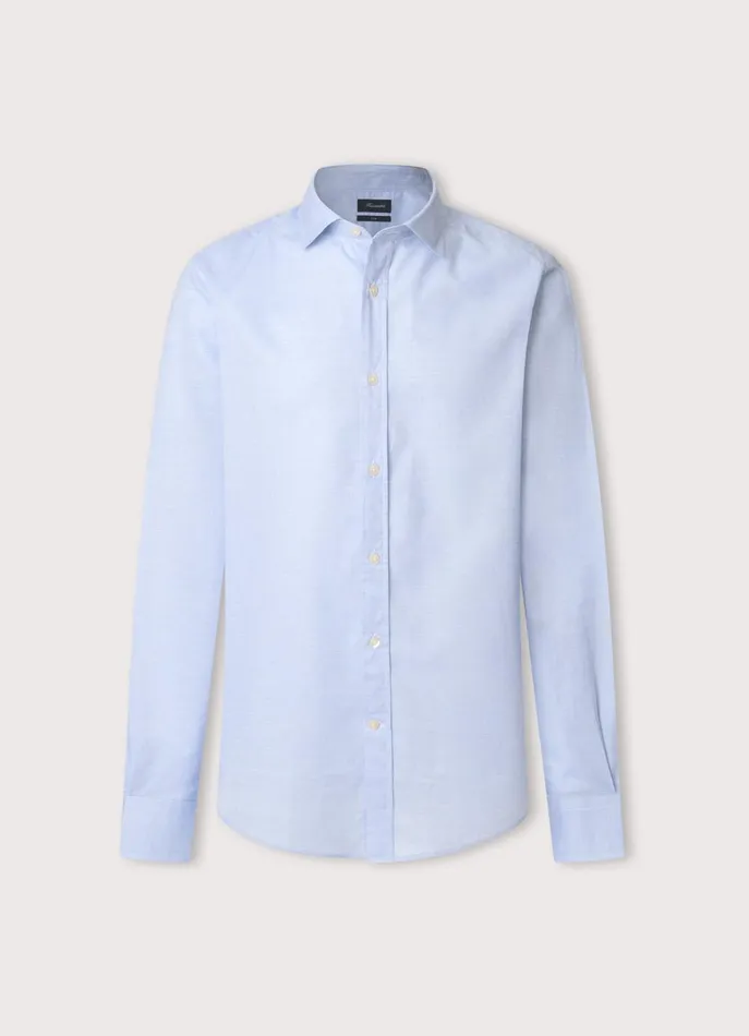 Men Shirts Faonnable Regular Fit FilAFil Shirt Horizon Blue