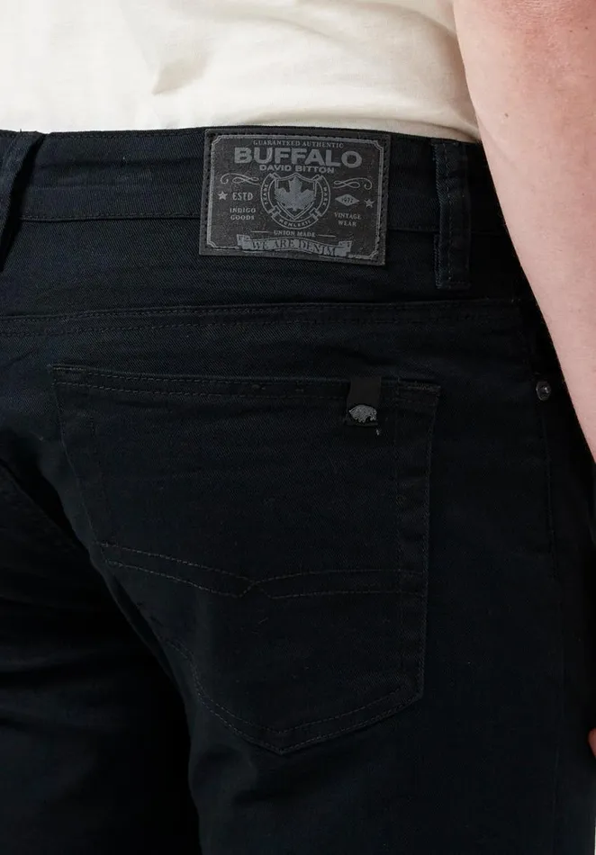 Men Straight Fit Dark Gray Twill Pants Charcoal Buffalo David Bitton Pants