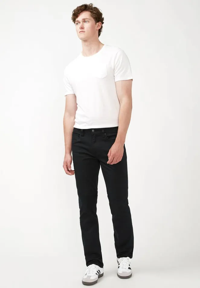 Men Straight Fit Dark Gray Twill Pants Charcoal Buffalo David Bitton Pants