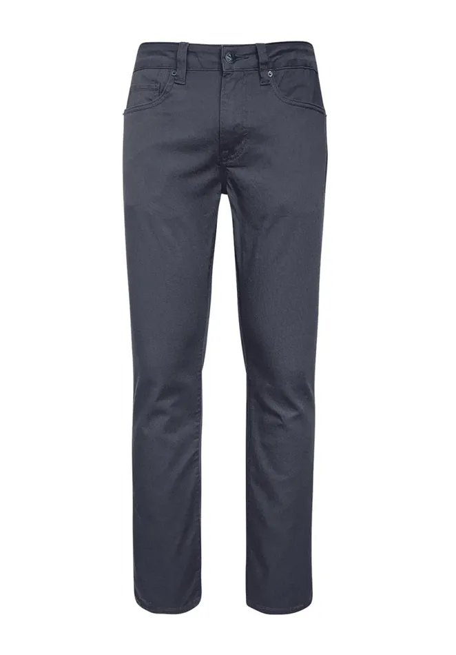 Men Straight Fit Dark Gray Twill Pants Charcoal Buffalo David Bitton Pants