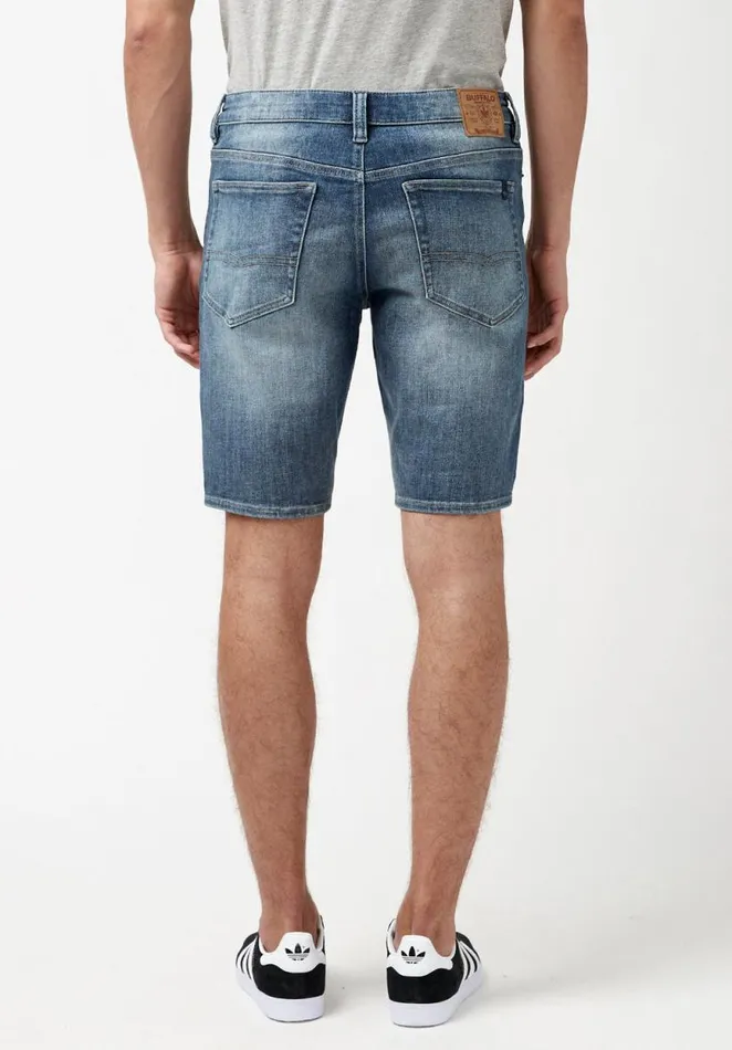 Men Super Stretch Slim Parker Whiskered Shorts Indigo Buffalo David Bitton Shorts