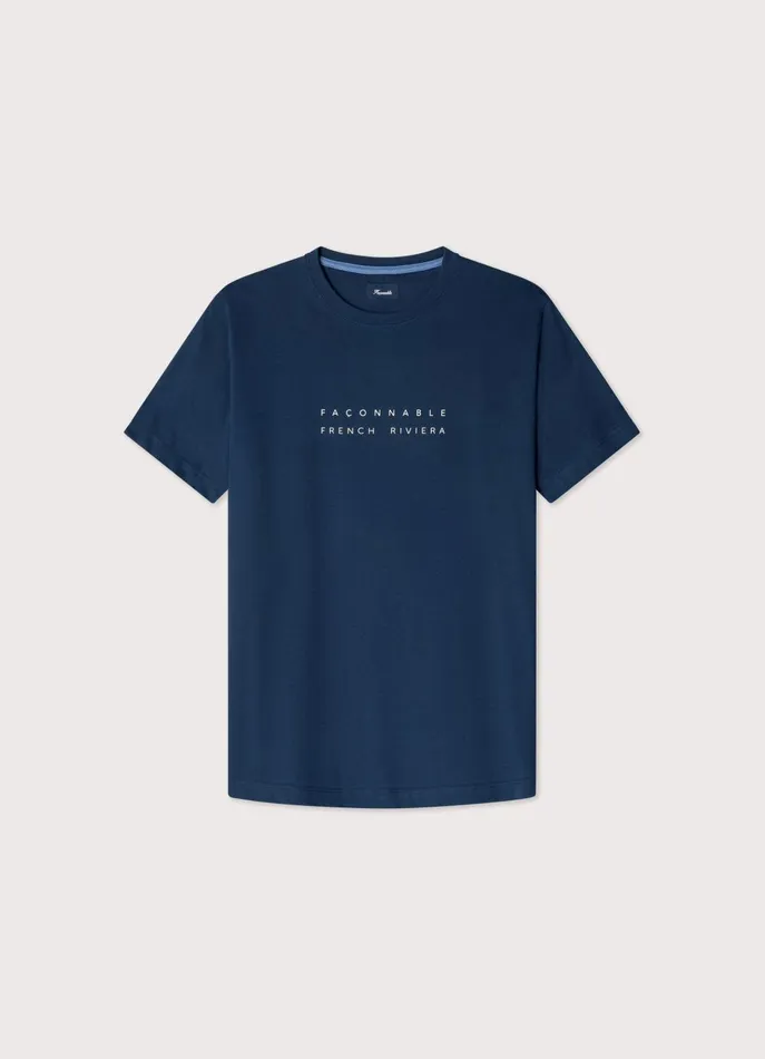 Men TShirts and Sweatshirts Faonnable Regular Fit TShirt Naval Blue