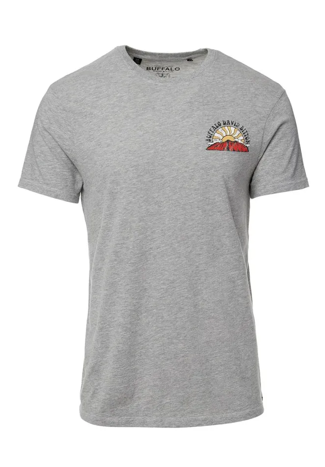 Men Tatins Heather Grey ShortSleeve Mens TShirt Heather Grey Buffalo David Bitton Tops and Tees