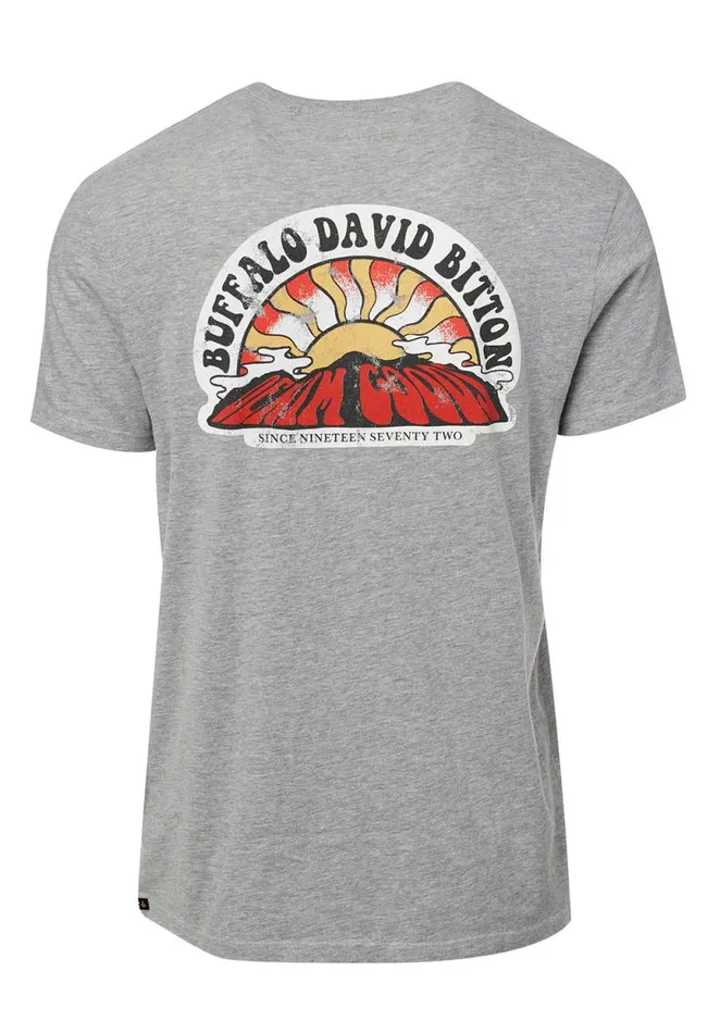 Men Tatins Heather Grey ShortSleeve Mens TShirt Heather Grey Buffalo David Bitton Tops and Tees