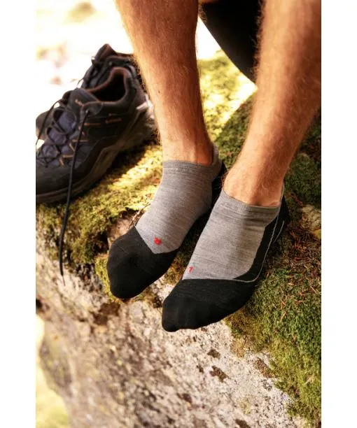 Men TK5 Wander Invisible Men Trekking No Show Socks Light Grey FALKE Hiking Socks