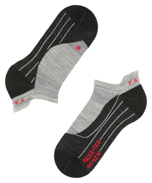 Men TK5 Wander Invisible Men Trekking No Show Socks Light Grey FALKE Hiking Socks
