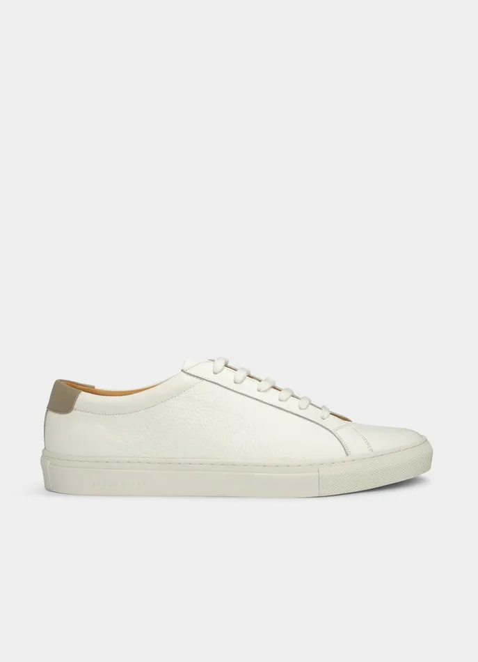 Men Trainers Faonnable Leather Trainers White
