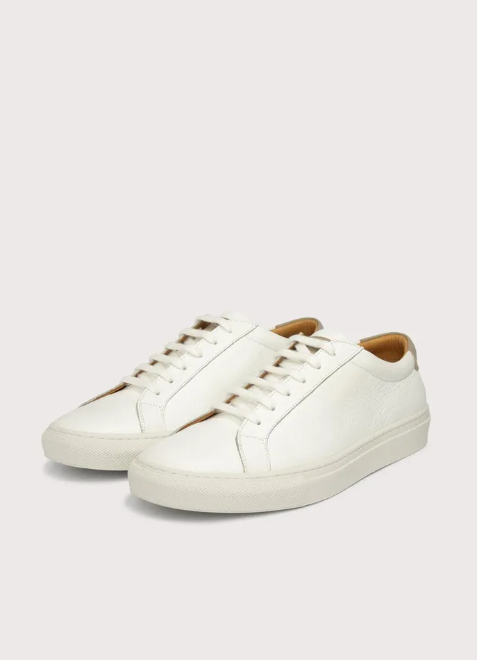 Men Trainers Faonnable Leather Trainers White