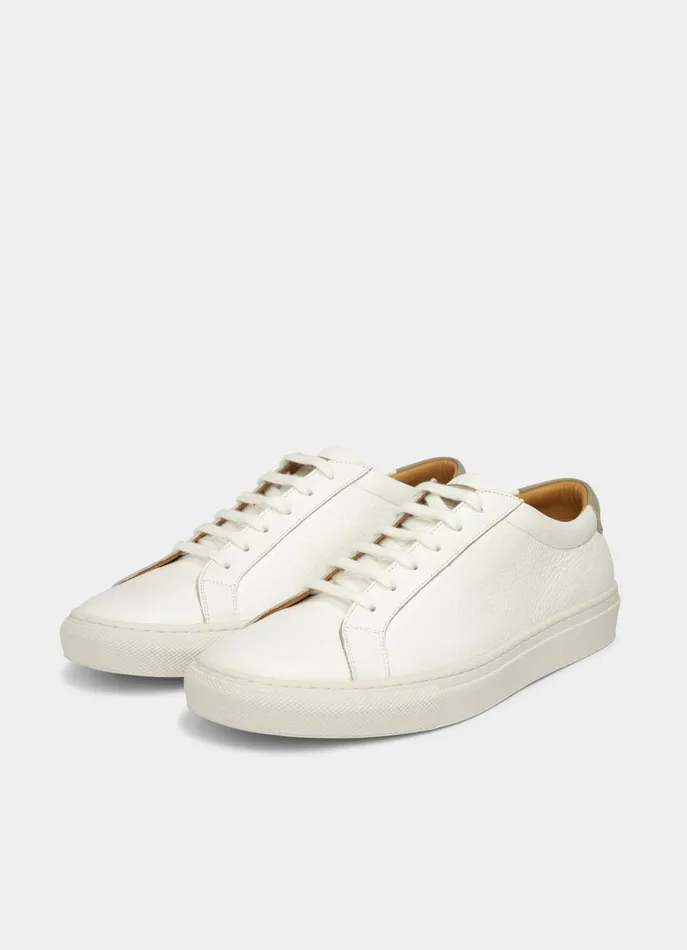 Men Trainers Faonnable Leather Trainers White
