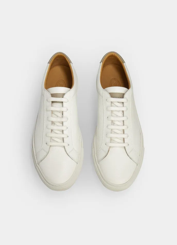 Men Trainers Faonnable Leather Trainers White
