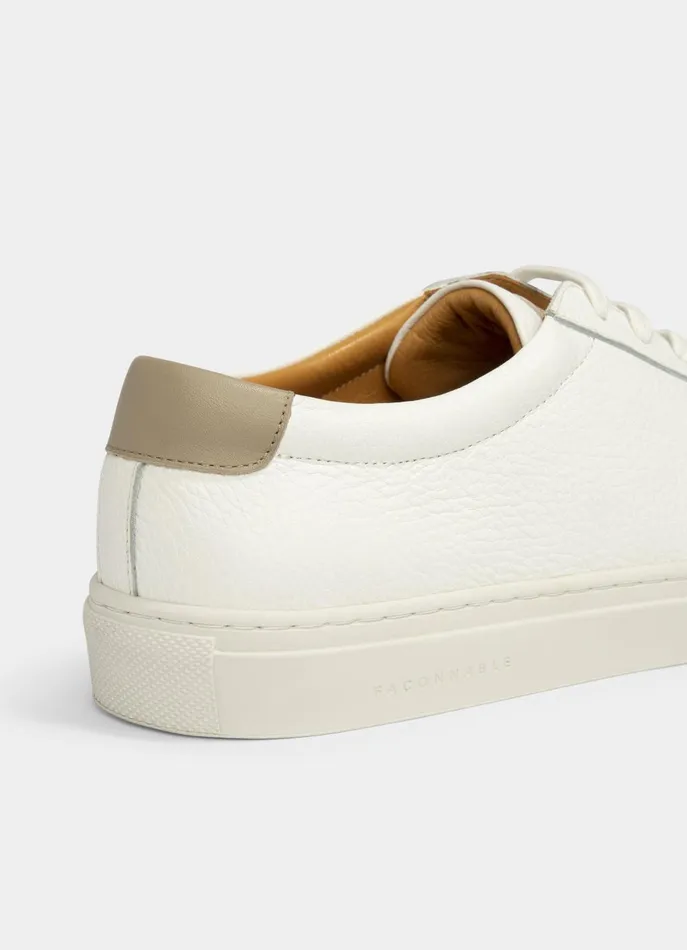Men Trainers Faonnable Leather Trainers White