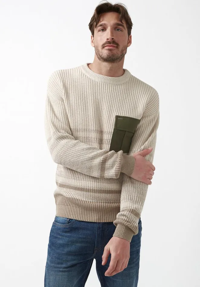 Men Walima Beige Mens Sweater Milk Buffalo David Bitton Sweaters