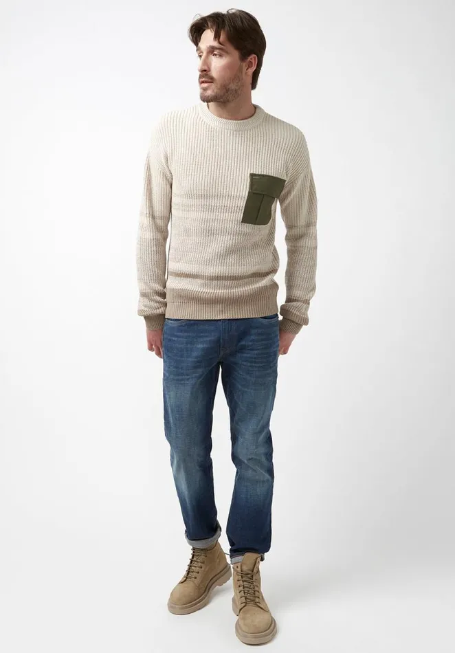 Men Walima Beige Mens Sweater Milk Buffalo David Bitton Sweaters