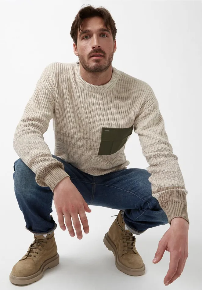 Men Walima Beige Mens Sweater Milk Buffalo David Bitton Sweaters