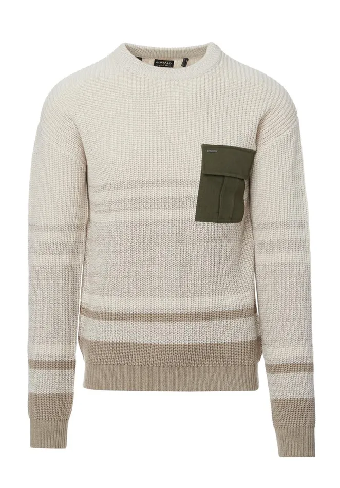 Men Walima Beige Mens Sweater Milk Buffalo David Bitton Sweaters