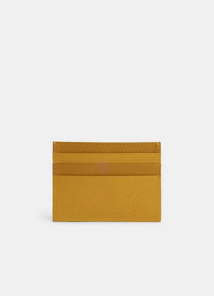Men Wallets and Cardholders Faonnable Leather Card Holder Mellow Yellow