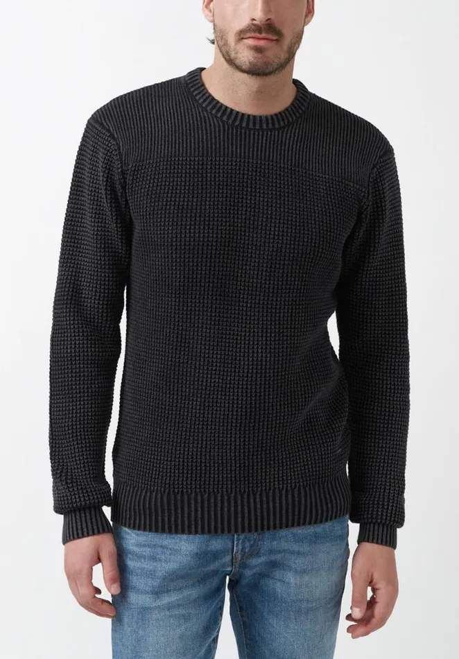 Men Washy Black Mens Sweater Black Buffalo David Bitton Sweaters