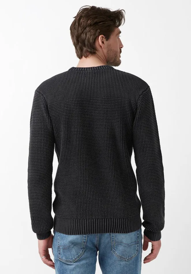 Men Washy Black Mens Sweater Black Buffalo David Bitton Sweaters
