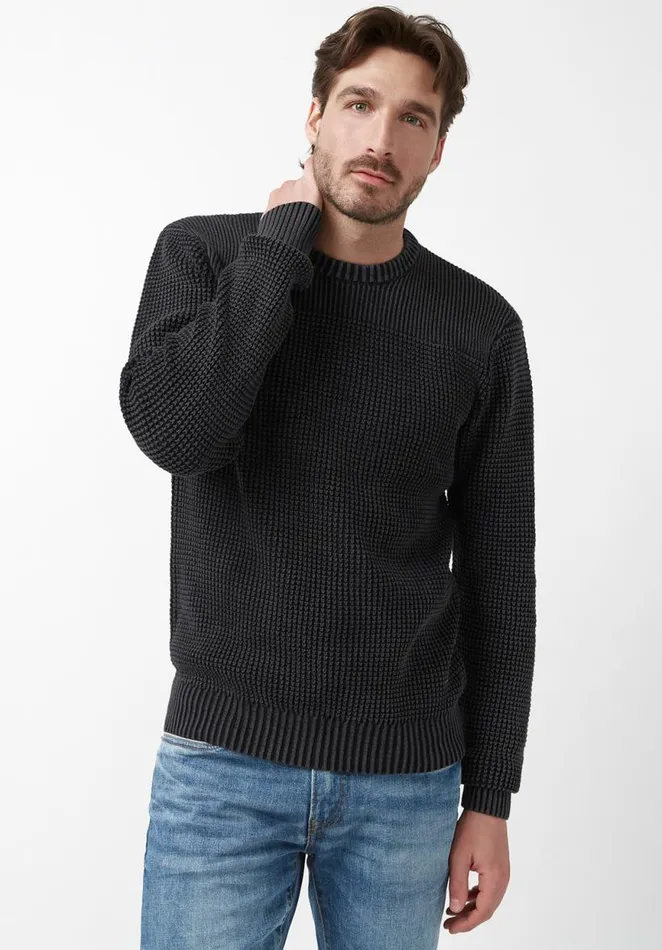 Men Washy Black Mens Sweater Black Buffalo David Bitton Sweaters