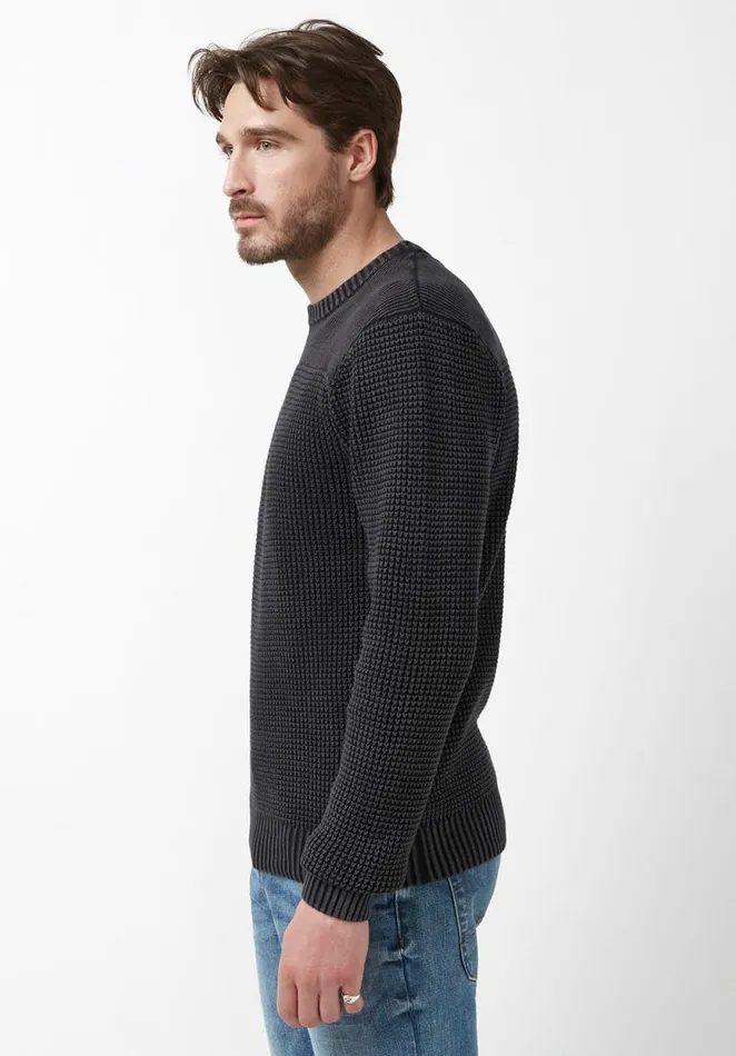 Men Washy Black Mens Sweater Black Buffalo David Bitton Sweaters