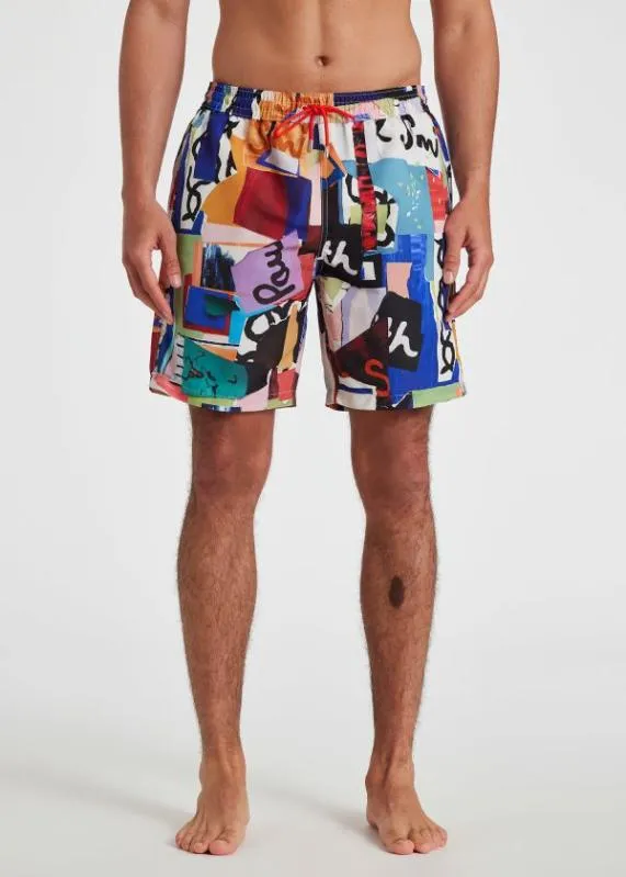Mens 039Collage039 Print Long Swim Shorts Paul Smith Swimwear Mens 039Collage039 Print Long Swim Shorts Paul Smith Swimwear