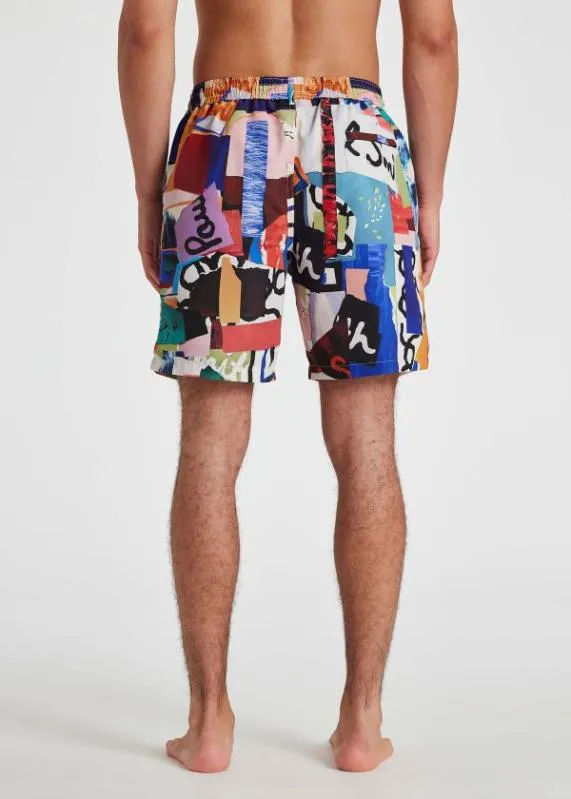 Mens 039Collage039 Print Long Swim Shorts Paul Smith Swimwear Mens 039Collage039 Print Long Swim Shorts Paul Smith Swimwear