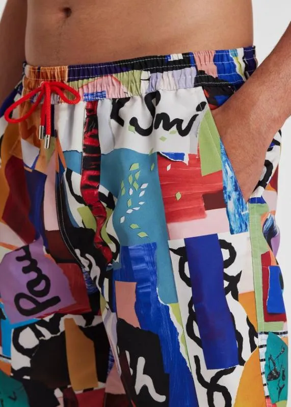 Mens 039Collage039 Print Long Swim Shorts Paul Smith Swimwear Mens 039Collage039 Print Long Swim Shorts Paul Smith Swimwear