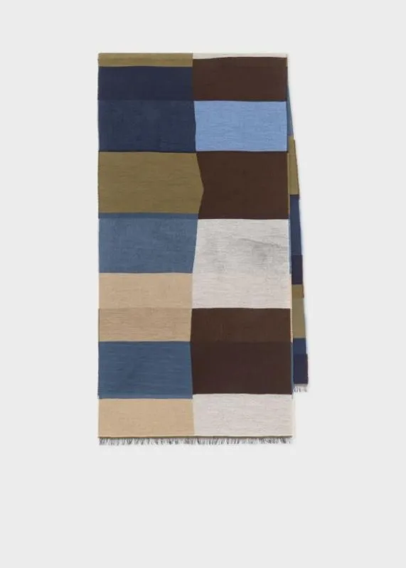 Mens 039Overlapping Check039 Scarf Paul Smith Scarves