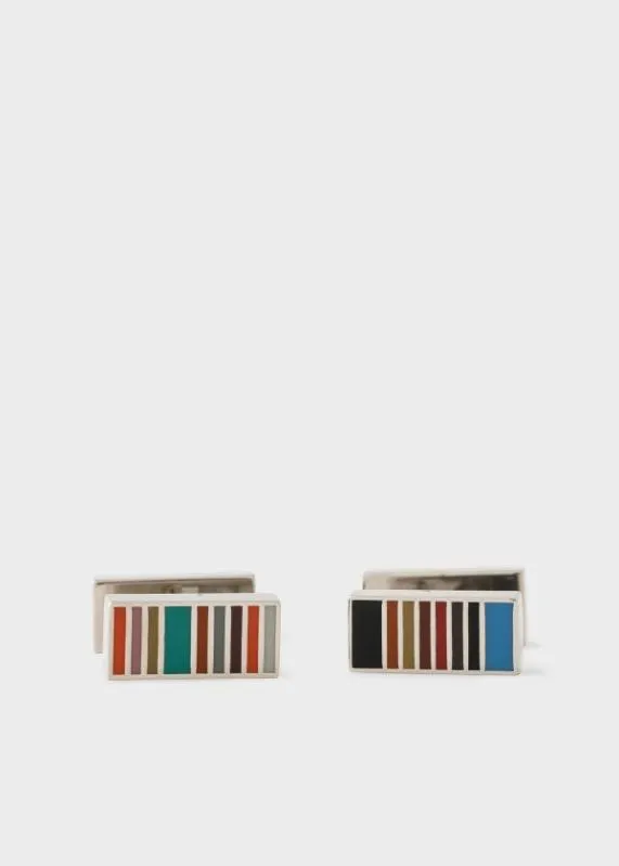 Mens 039Signature Stripe039 Cufflinks Paul Smith Cufflinks