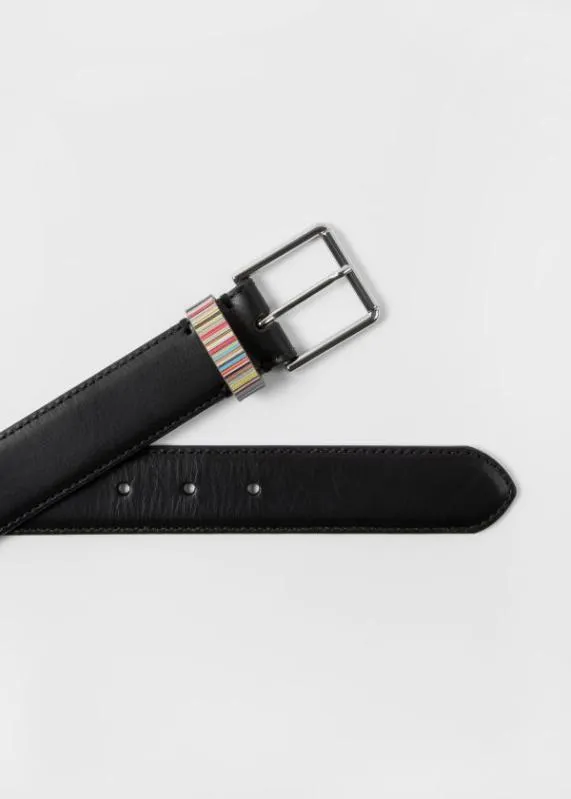Mens 039Signature Stripe039 Keeper Leather Belt Paul Smith Belts