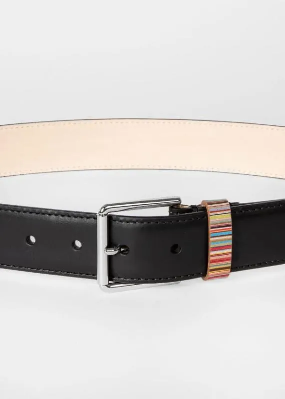 Mens 039Signature Stripe039 Keeper Leather Belt Paul Smith Belts Mens 039Signature Stripe039 Keeper Leather Belt Paul Smith Belts