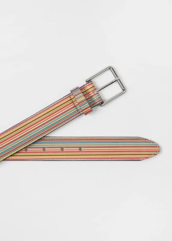 Mens 039Signature Stripe039 Leather Belt Paul Smith Belts Mens 039Signature Stripe039 Leather Belt Paul Smith Belts