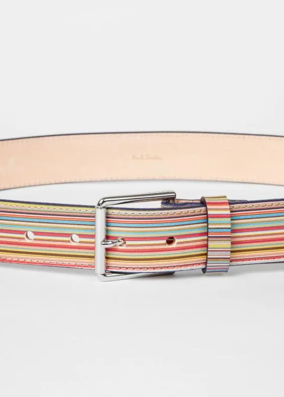 Mens 039Signature Stripe039 Leather Belt Paul Smith Belts Mens 039Signature Stripe039 Leather Belt Paul Smith Belts