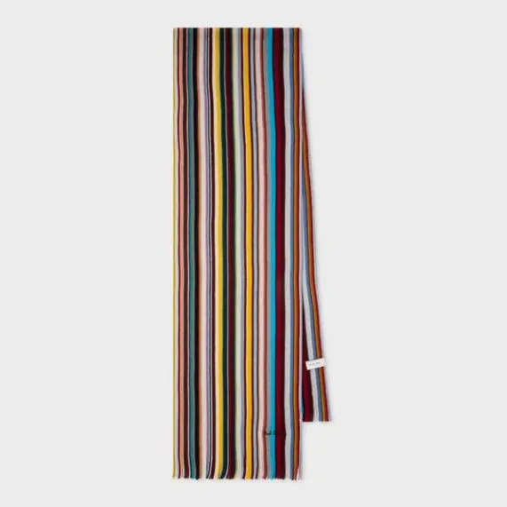 Mens 039Signature Stripe039 Wool Scarf Paul Smith Scarves
