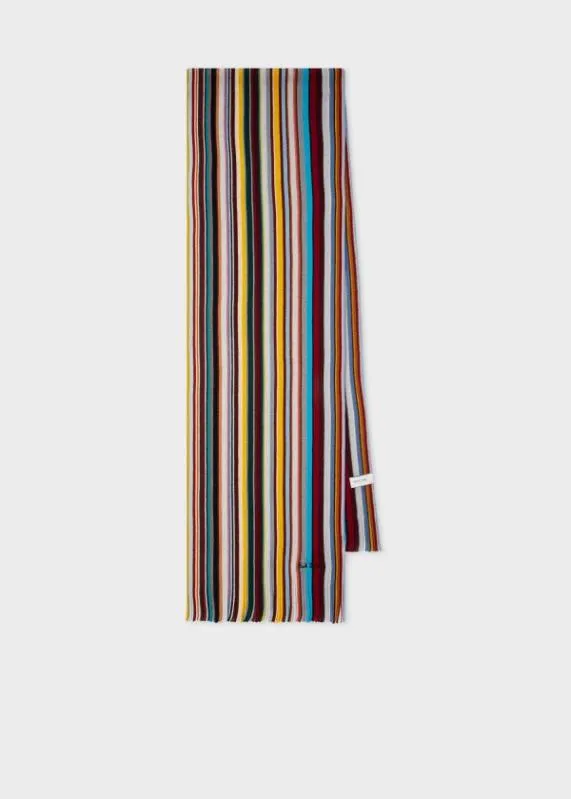 Mens 039Signature Stripe039 Wool Scarf Paul Smith Scarves Mens 039Signature Stripe039 Wool Scarf Paul Smith Scarves