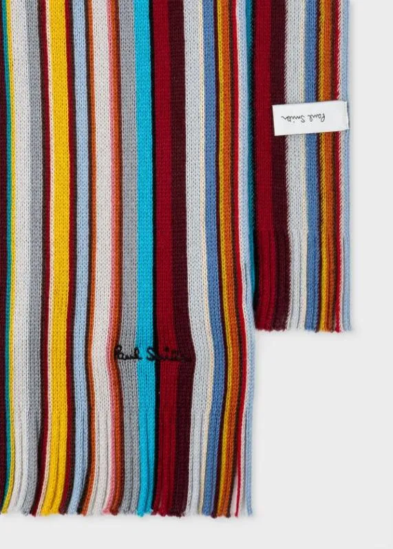 Mens 039Signature Stripe039 Wool Scarf Paul Smith Scarves Mens 039Signature Stripe039 Wool Scarf Paul Smith Scarves