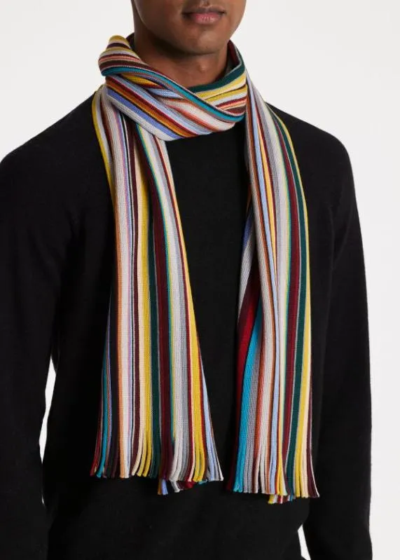 Mens 039Signature Stripe039 Wool Scarf Paul Smith Scarves Mens 039Signature Stripe039 Wool Scarf Paul Smith Scarves