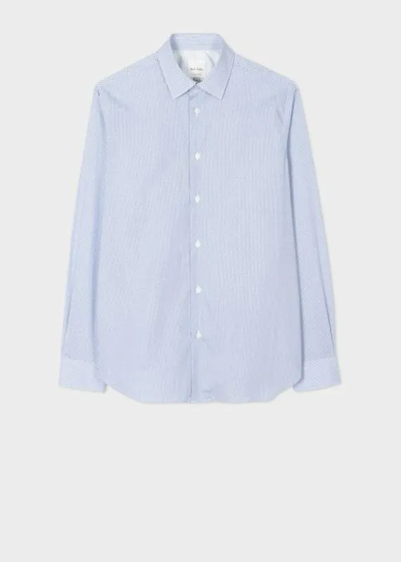 Mens Blue 039Micro Dot039 Print Cotton Shirt Paul Smith Shirts