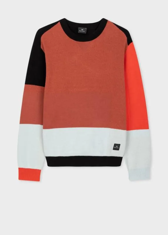 Mens ColourBlock CottonBlend Sweater Paul Smith Sweaters