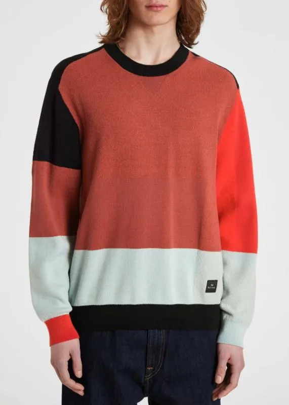 Mens ColourBlock CottonBlend Sweater Paul Smith Sweaters Mens ColourBlock CottonBlend Sweater Paul Smith Sweaters
