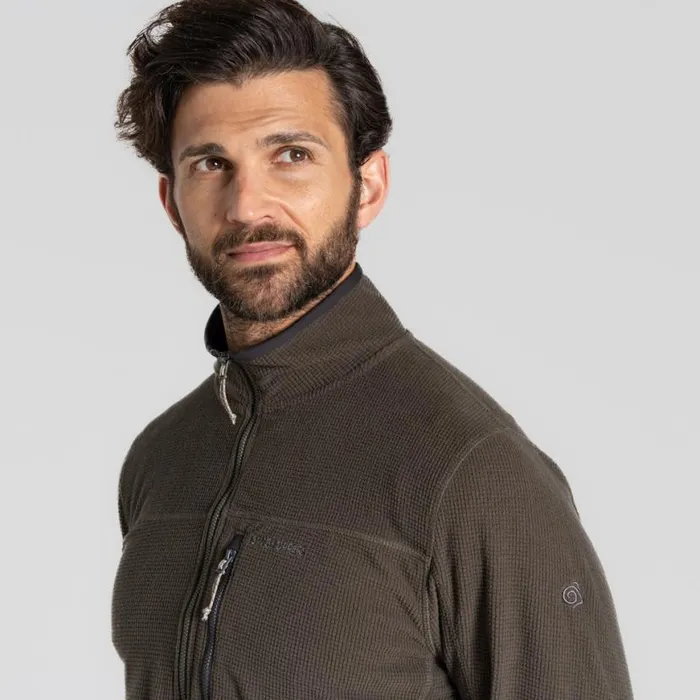 Mens Full Zip Fleece Craghoppers NosiLife Spry Jacket Woodland Green