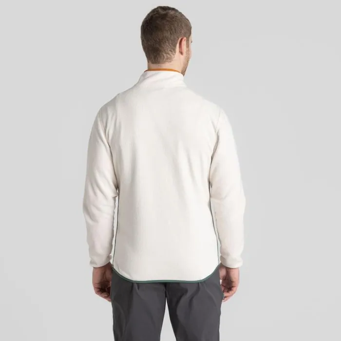 Mens Half Zip Fleece Craghoppers CO2 Renu Half Zip Fleece Ecru Mens Half Zip Fleece Craghoppers CO2 Renu Half Zip Fleece Ecru