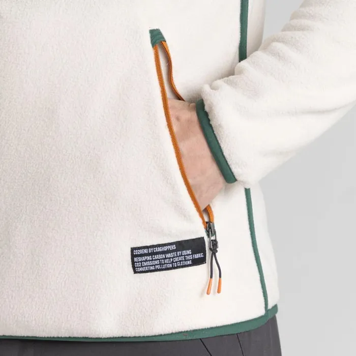 Mens Half Zip Fleece Craghoppers CO2 Renu Half Zip Fleece Ecru Mens Half Zip Fleece Craghoppers CO2 Renu Half Zip Fleece Ecru