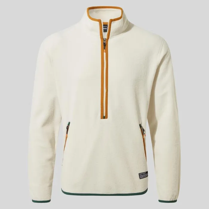 Mens Half Zip Fleece Craghoppers CO2 Renu Half Zip Fleece Ecru Mens Half Zip Fleece Craghoppers CO2 Renu Half Zip Fleece Ecru
