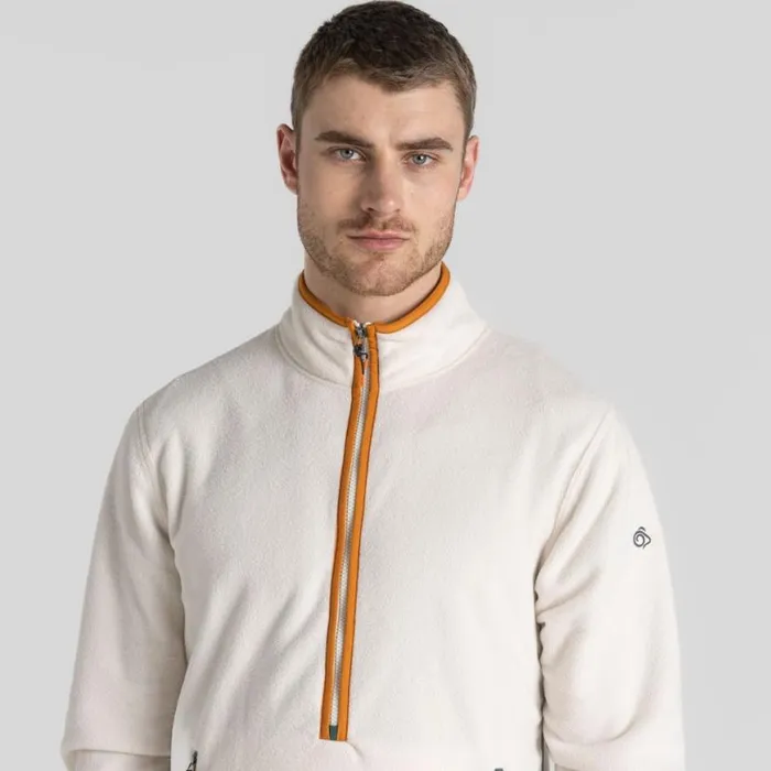 Mens Half Zip Fleece Craghoppers CO2 Renu Half Zip Fleece Ecru Mens Half Zip Fleece Craghoppers CO2 Renu Half Zip Fleece Ecru